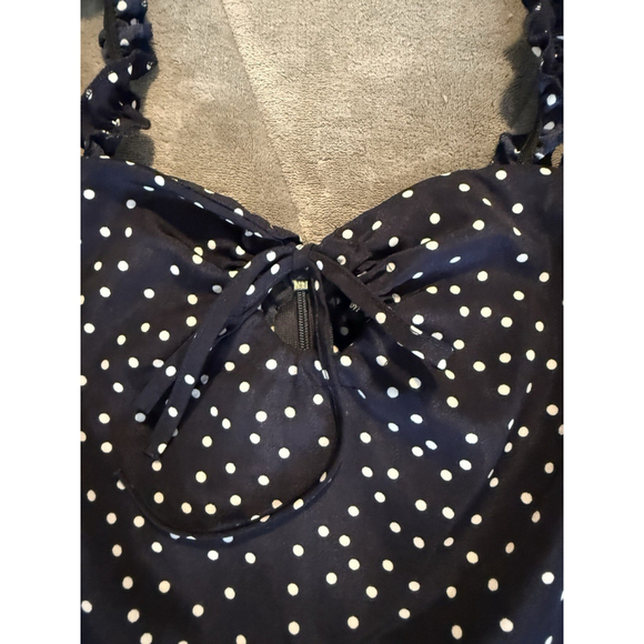 Jjwm woman WOMEN'S BLUE with WHITE POLKA DOT CAMI DRESS SIZE SMALL Summer - Picture 4 of 14